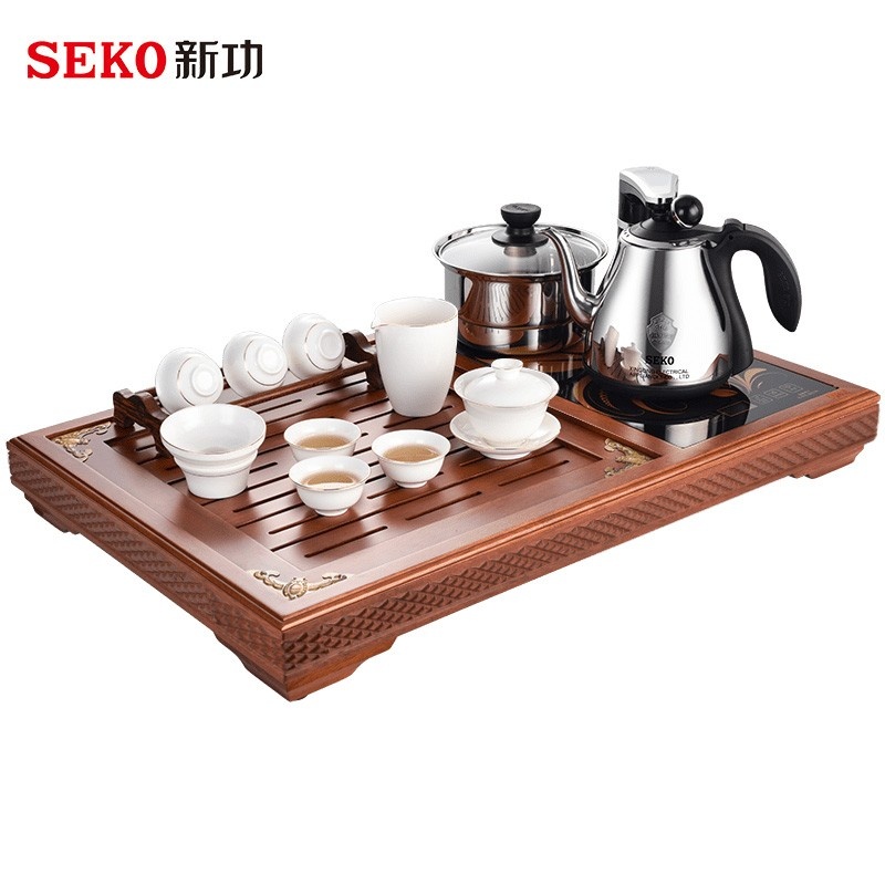 SEKO/新功 F55红坚木茶盘套装全自动上水功夫茶具排水泡茶台