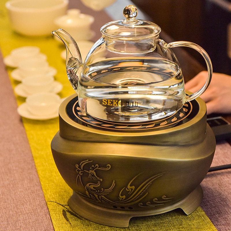 SEKO/新功Q22仿古铜电陶炉茶艺炉电陶炉煮茶器玻璃烧水壶白茶 