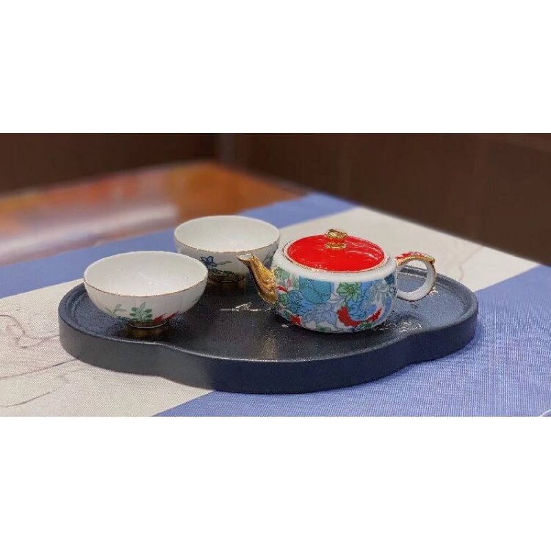 新功茶馆 繁花似锦/盛世年华高奢陶瓷旅行茶具套组大容量一壶两杯